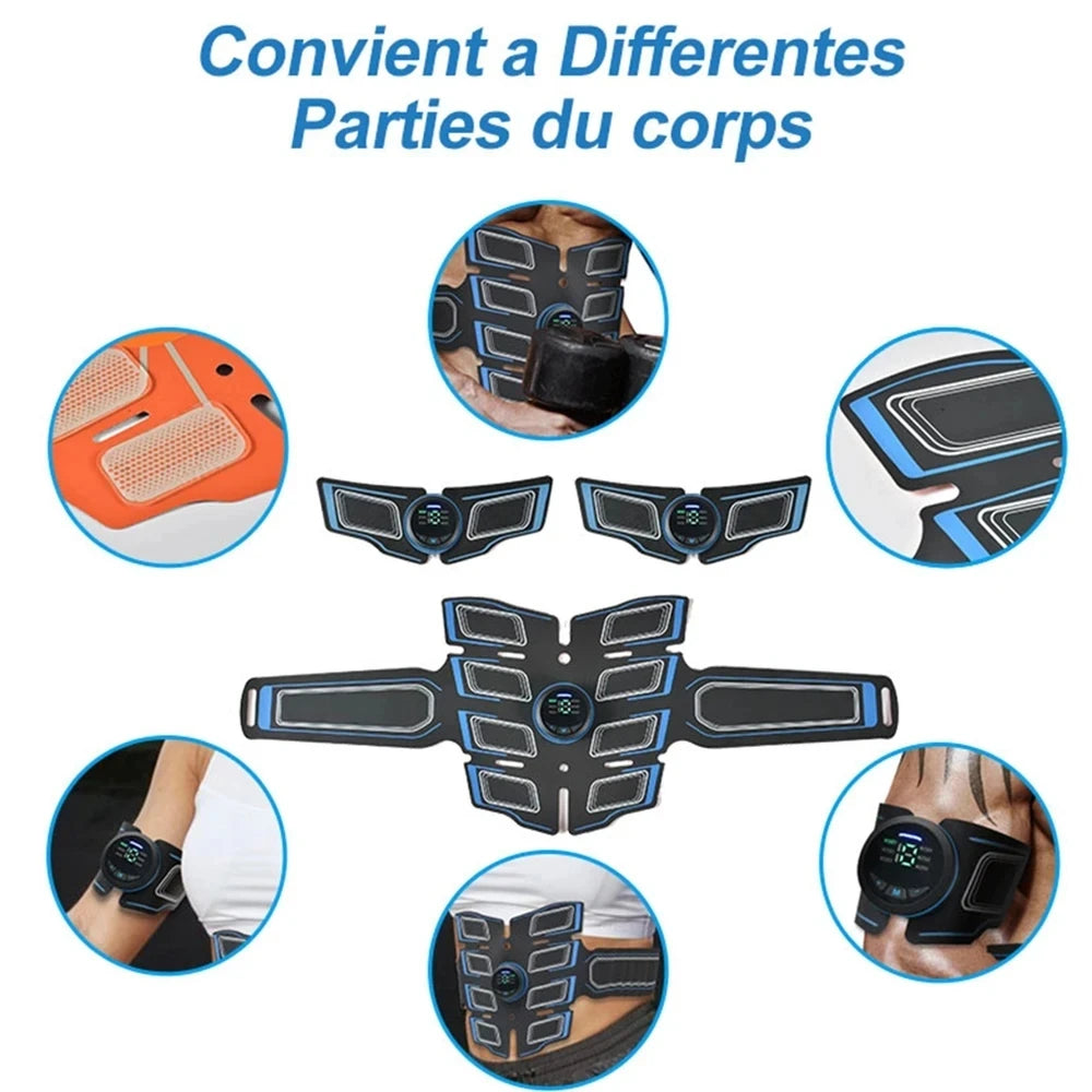 EMS Muscle Stimulator Abs Trainer Abdominal Muscle Toner Massage Toning Belt Body Slim Weight Loss Fitness Massager Rechargeable