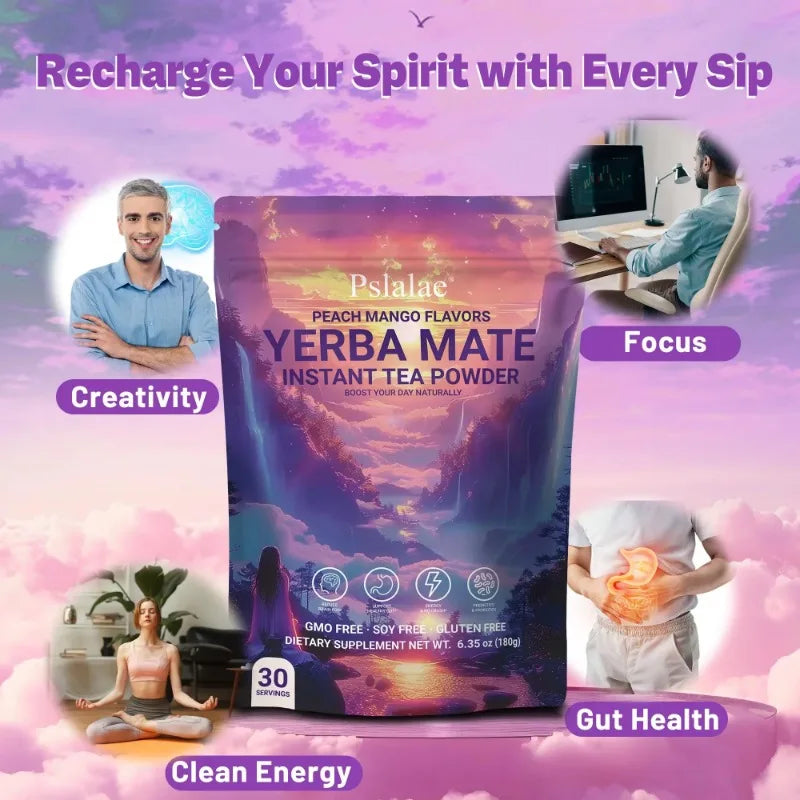 Yerba Mate 3-in-1 Energy Supplement, Phytonutrient Extracts for Brain Digestive Health - 1 bag